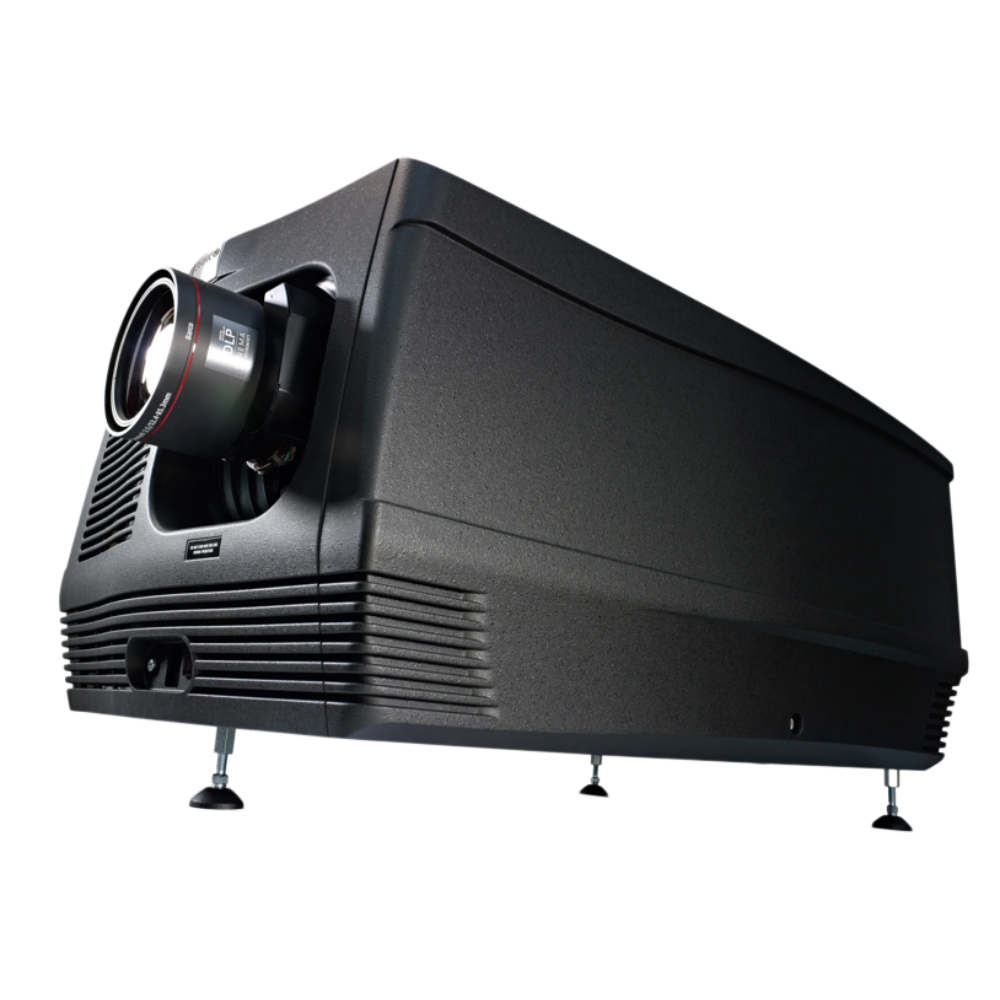 Front three-quarter view of a Barco DP2K-20C digital cinema projector.