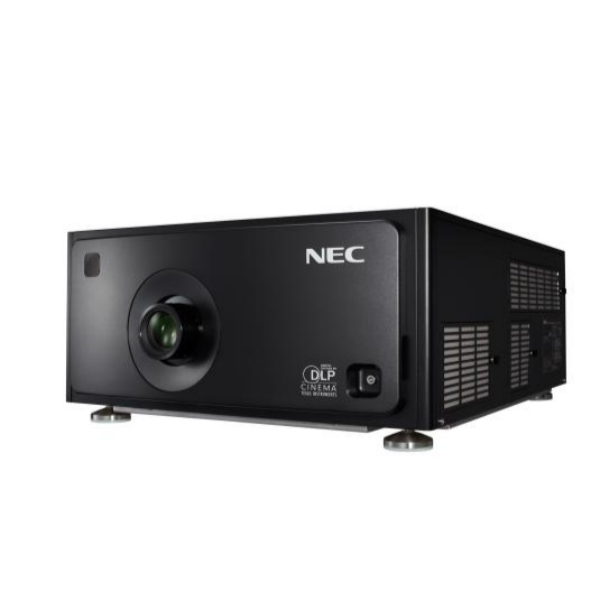 Front three-quarter view of an NEC NC1201L-A cinema projector.